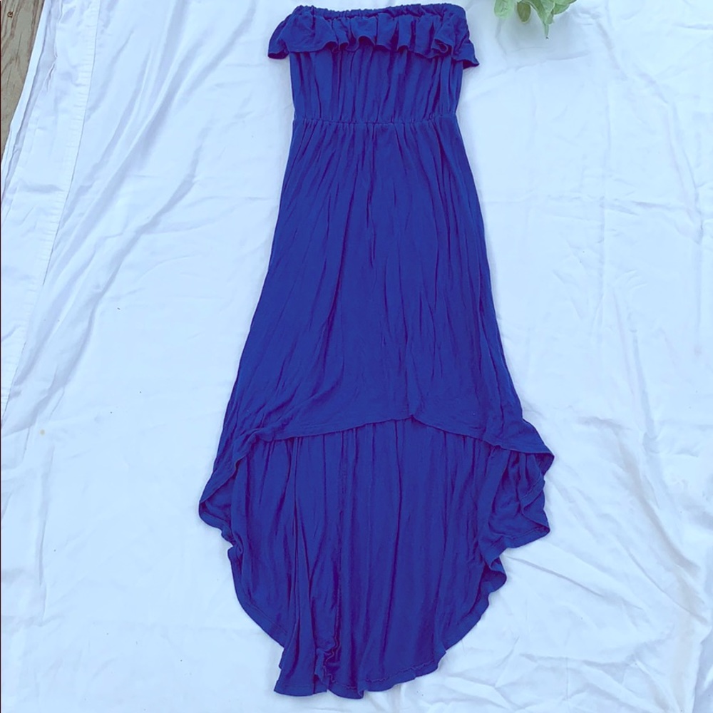 La Ropas strapless high low maxi dress